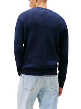 Camiseta básica azul Tommy Jeans para homem