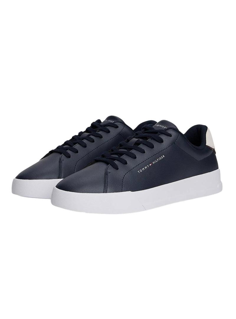 Sapatilhas Tommy Hilfiger Court azul marinho para homem.