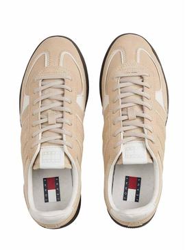 Sapatilhas Tommy Jeans Greenwich bege para mulher.