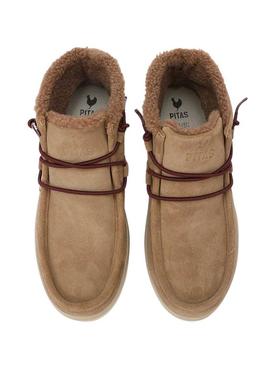 Botas Walkin Pitas Sydney em camelo para mulher.