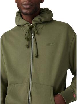 Moletom Levis Full Zip verde para homens