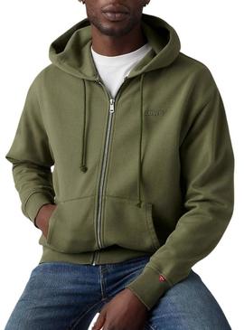Moletom Levis Full Zip verde para homens