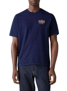 Camiseta Levi's Arquivo azul para homem.
