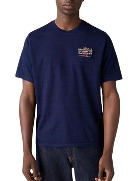 Camiseta Levi's Arquivo azul para homem.