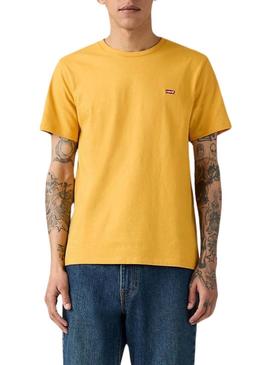 Camiseta básica amarela Levi's para homem.