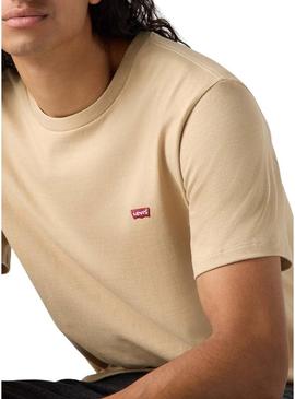 Camiseta básica Levi's bege para homem.