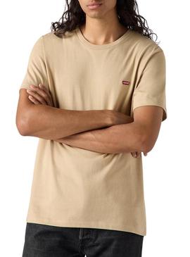 Camiseta básica Levi's bege para homem.