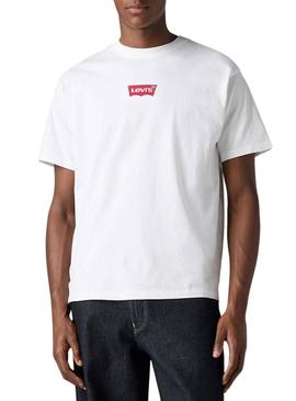 Camiseta Levis Vintage branca para homem.