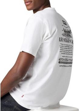 Camiseta Levis Vintage branca para homem.