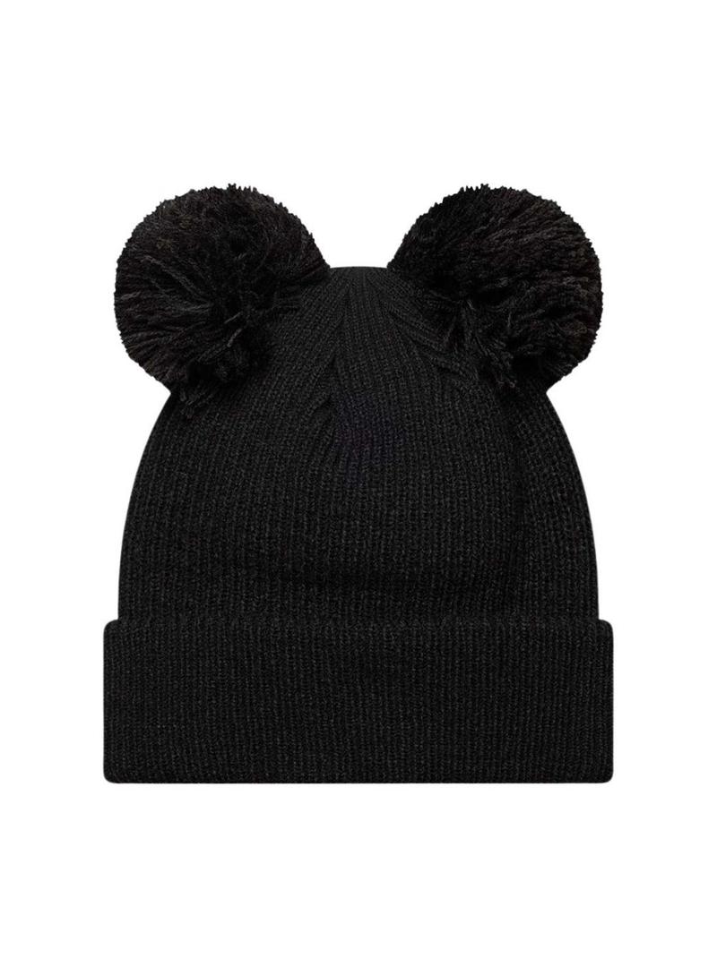 Touca New Era Double Pom preta para mulher.