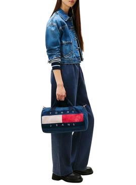 Bolsa Tommy Jeans Archive mini duffle para mulher.