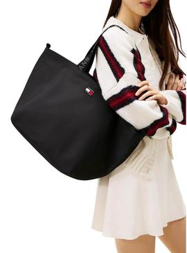 Bolsa Tommy Jeans Tote preta para mulher