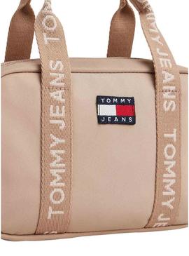 Bolsa Tommy Jeans Daily Crossover bege para mulher.