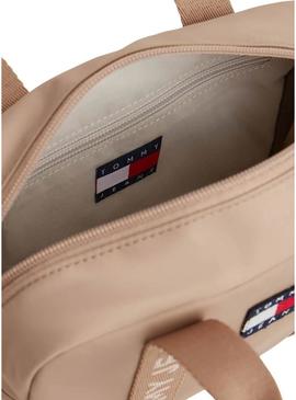 Bolsa Tommy Jeans Daily Crossover bege para mulher.