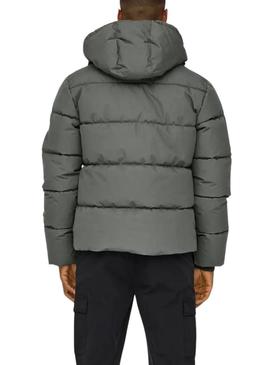 Jaqueta almofadada Only and Sons Selijah verde para homem.