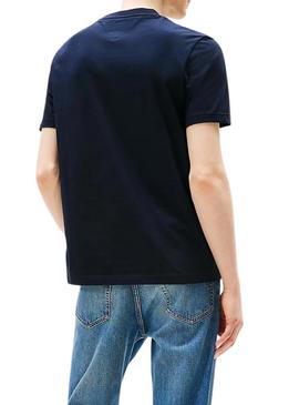 Camiseta Tommy Hilfiger Linear azul marinho para homem