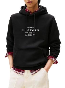 Moletom Tommy Hilfiger Oval preto para homens