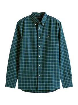 Camisa Tommy Hilfiger Oxford tartan verde para homem.