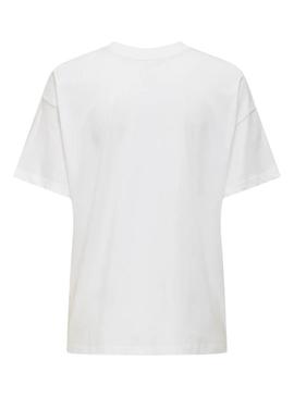 Camiseta Only Vivvi Paris branca para mulher.