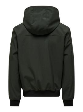 Jaqueta Only and Sons Bowie preta para homem.