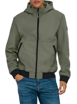 Jaqueta Only and Sons Bowie verde para homem.