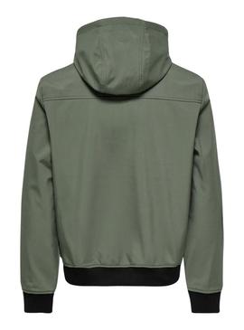 Jaqueta Only and Sons Bowie verde para homem.