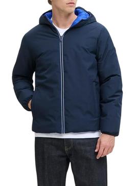 Retorna apenas a tradução para o português desta frase: Casaco Jack and Jones Brook reversível azul para homem.