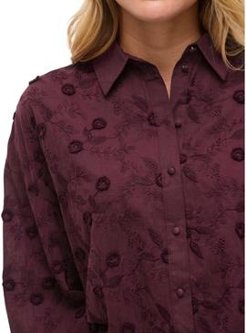 Camisa Vila Visimone granate para mulher.