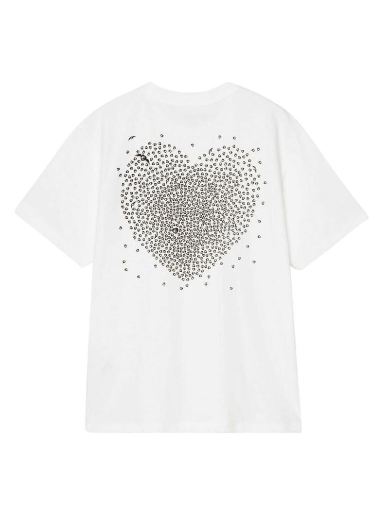 Camiseta Carhartt Heart branca para mulher.