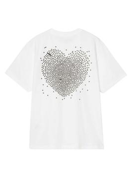 Camiseta Carhartt Heart branca para mulher.