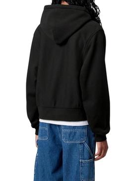 Moletom com zíper Carhartt preto para mulher.