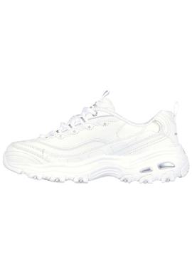 Tênis Skechers D Lites branco para mulher.