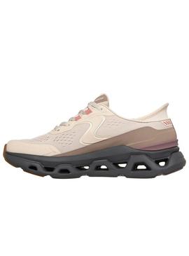 Tênis Skechers Glide Step rosa para mulher.