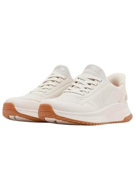 Tênis Skechers Bobs Squad 4 branco para mulher.