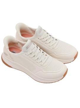 Tênis Skechers Bobs Squad 4 branco para mulher.