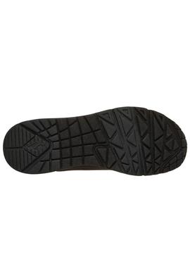 Sapatilhas Skechers Uno preto para mulher.