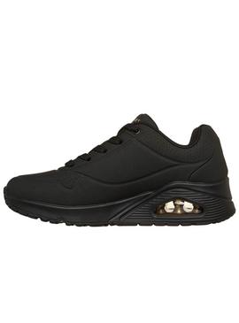 Sapatilhas Skechers Uno preto para mulher.