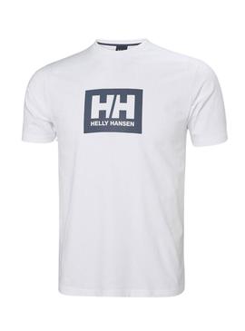 Camisa Helly Hansen Box branca para homem.