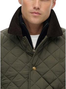 Jaqueta acolchoada verde Superdry para homem.