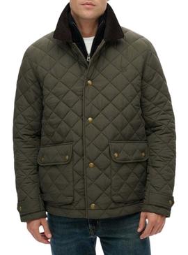 Jaqueta acolchoada verde Superdry para homem.