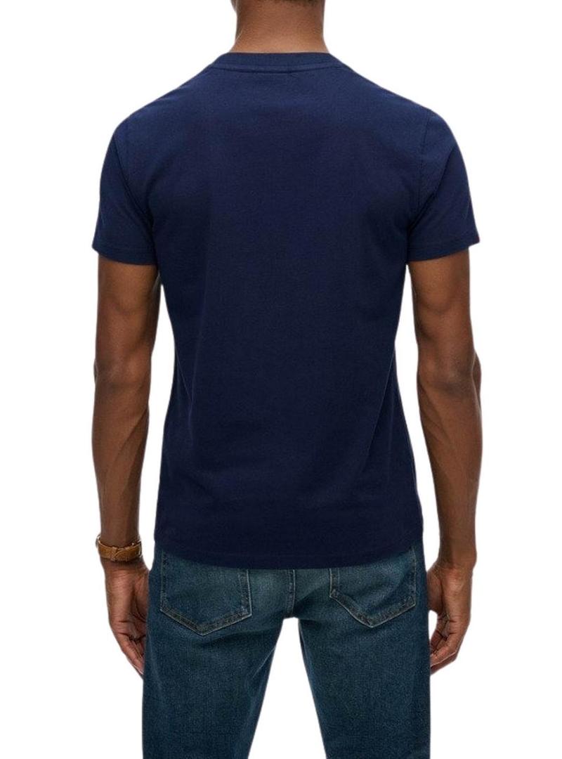 Camiseta Superdry Essential Logo azul para homem.