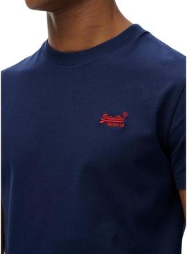 Camiseta Superdry Essential Logo azul para homem.
