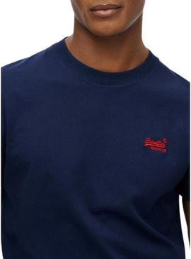 Camiseta Superdry Essential Logo azul para homem.