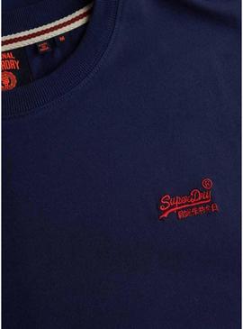 Camiseta Superdry Essential Logo azul para homem.