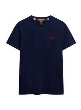 Camiseta Superdry Essential Logo azul para homem.