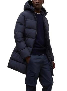 Casaco acolchoado Ecoalf Vintage azul marinho para homem.