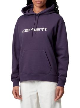 Moletom com capuz Carhartt roxo para mulher.
