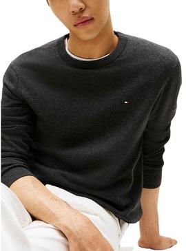 Camisa de malha de caxemira cinza Tommy Hilfiger para homem.