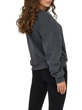 Moletom Only Tammie cinza para mulher.