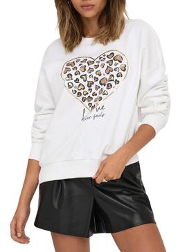 Moletom Only Tammie branco para mulher.